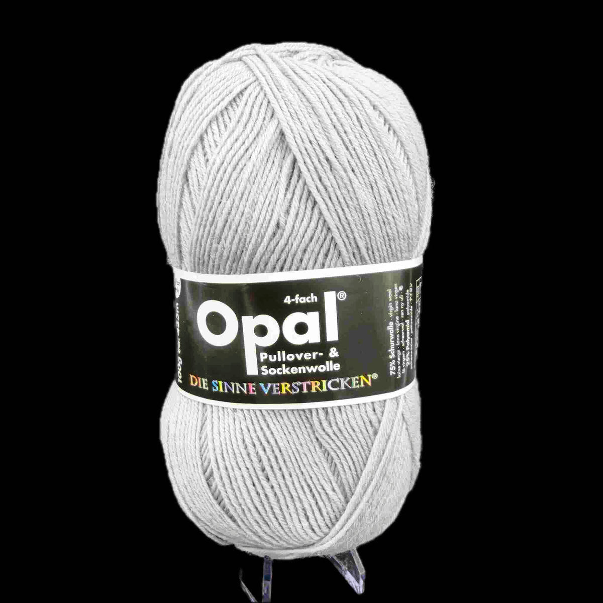 Sockenwolle Opal uni Mittelgrau 5193