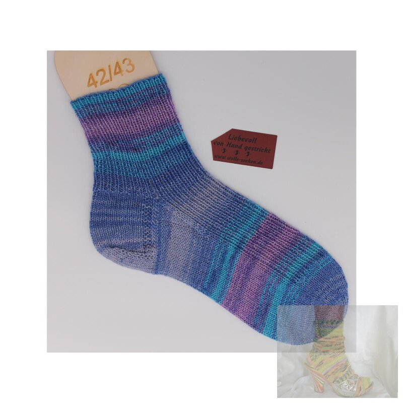 Handgestrickte Sneacker-Socken mit Baumwolle Gr. 42/43