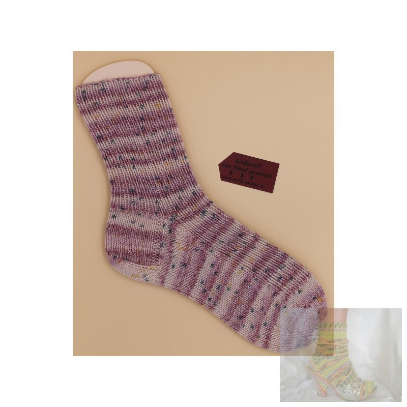 Handgestrickte Socken Premium Gr 34/35 mit Seide