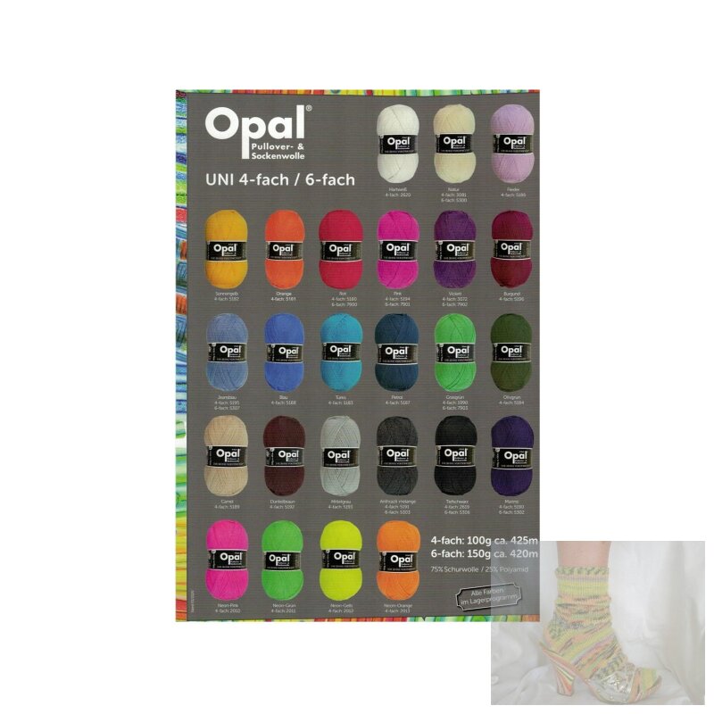 Sockenwolle Opal uni Neon-gelb 2012